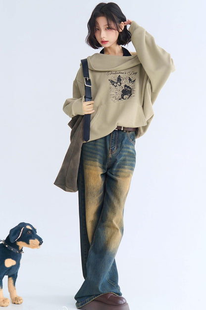 Hoodie Sweatshirt Asymmetrisch