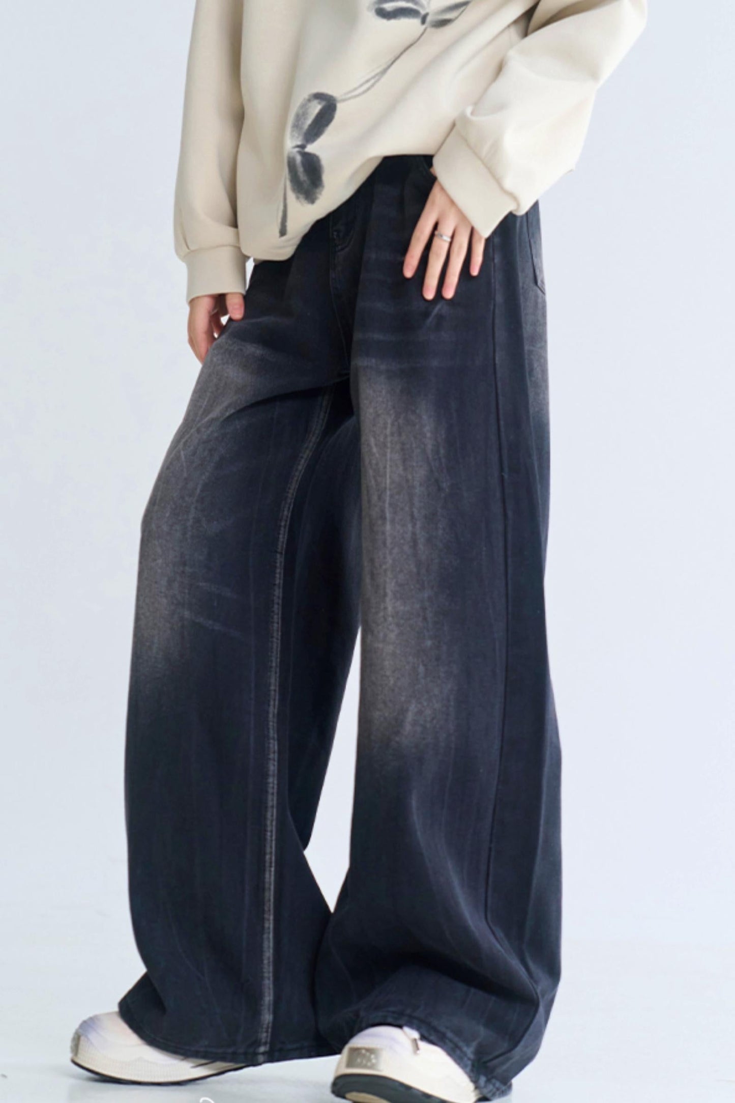 リラックスジーンズ ウォッシュドフィット