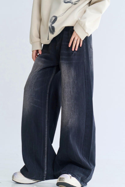 リラックスジーンズ ウォッシュドフィット