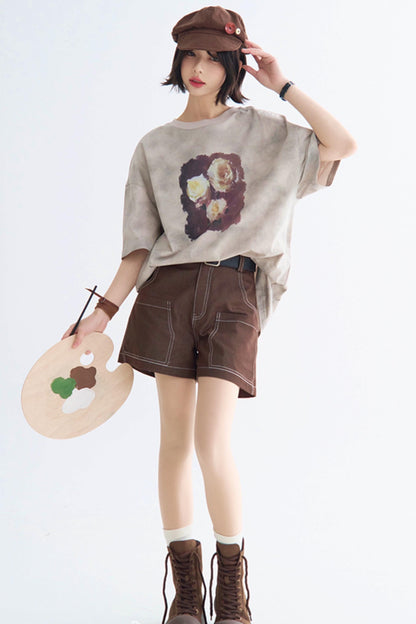 ローズTシャツ タイダイプリント