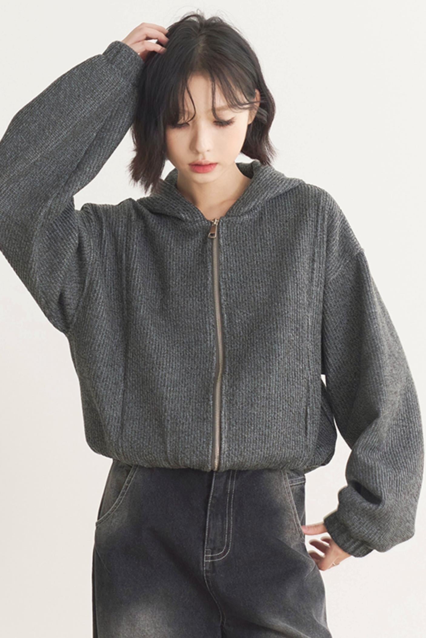 ジャケット グラビティ ソリッドモデル ミュージアム 多用途 ショート 春/秋 カラー レディース ウール - トップス フード付き