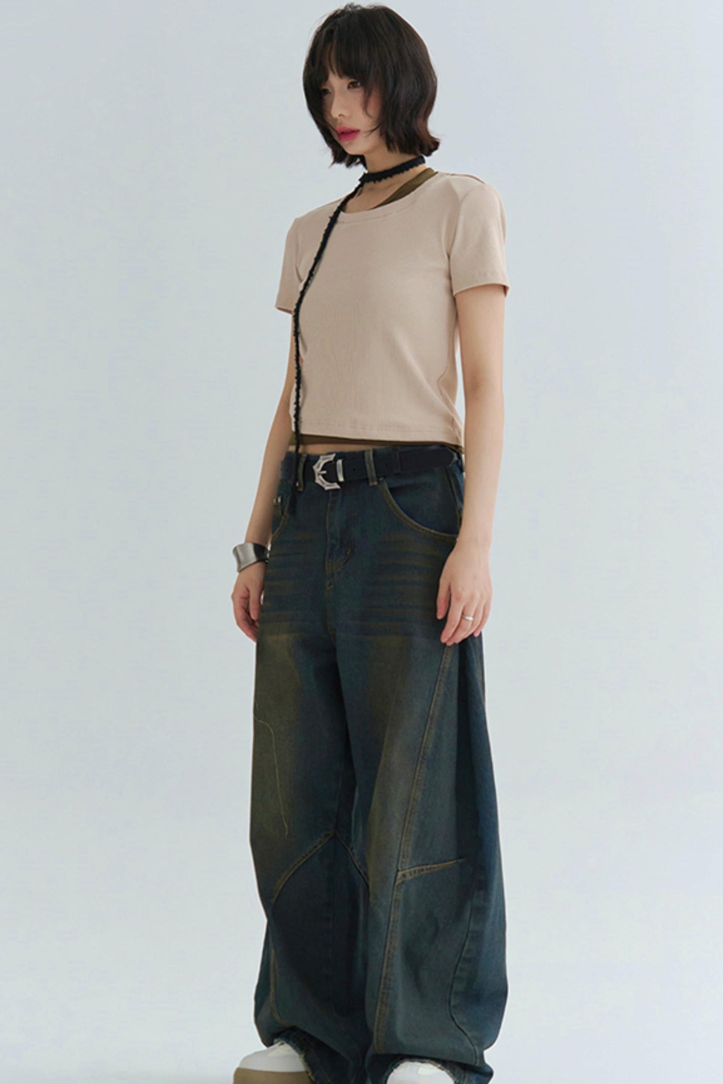 コットンTシャツ スリムフィット ストレッチ