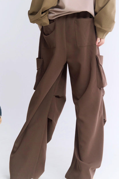 ワイドレッグユーティリティカジュアルパンツ