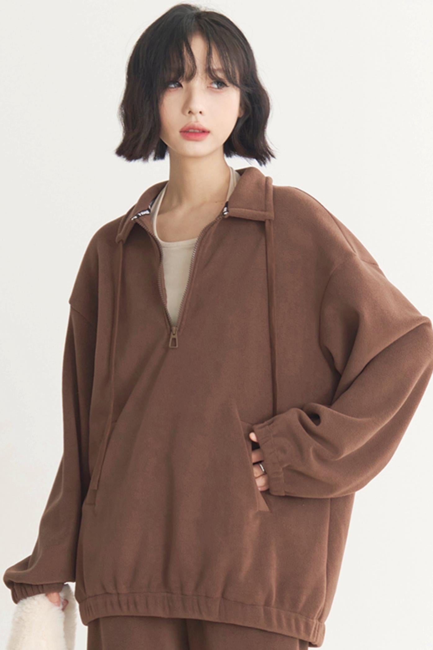 ミューズ：春秋ハーフジップグラビティカジュアルセット