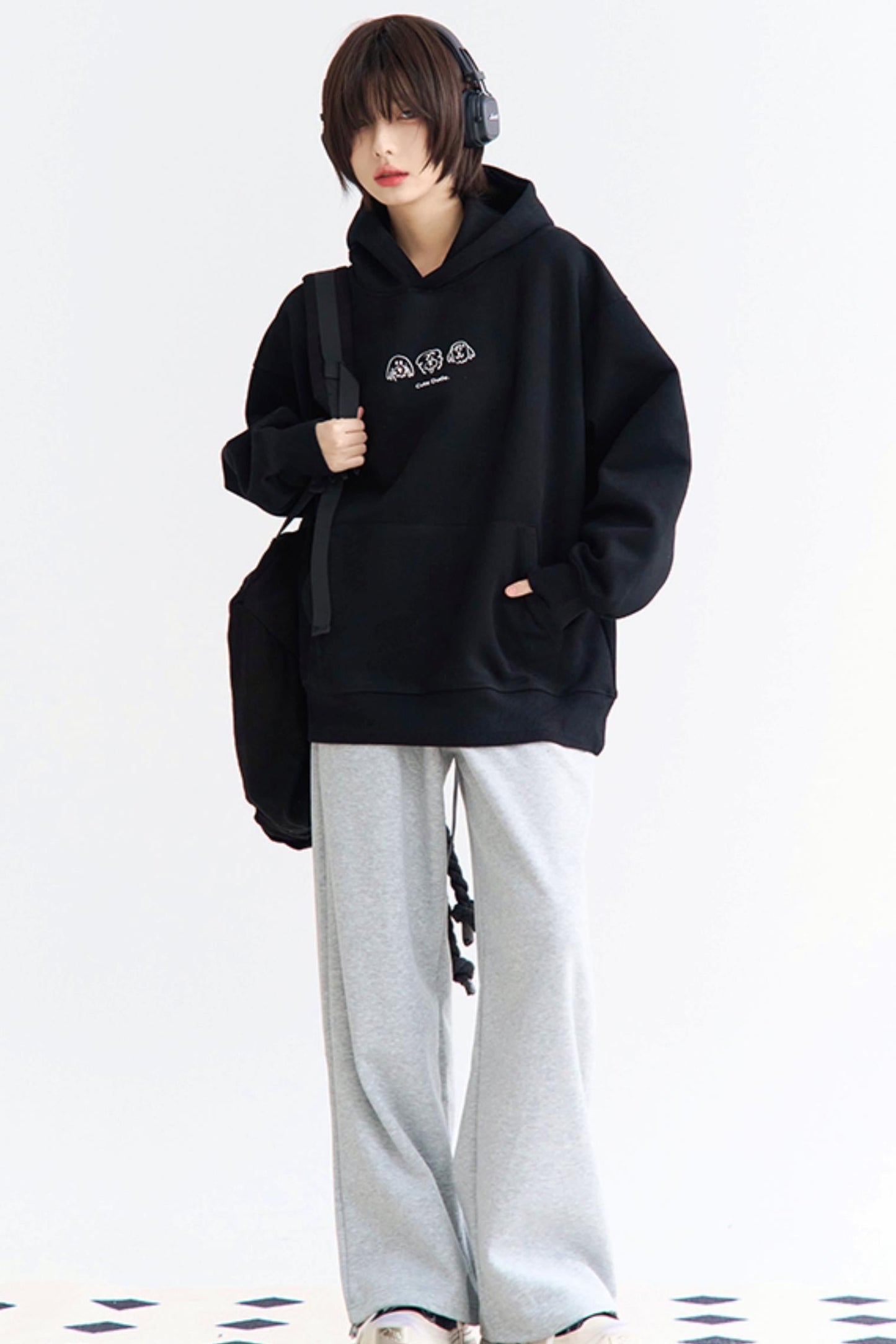 Hooded Print Puppy Sweatshirt