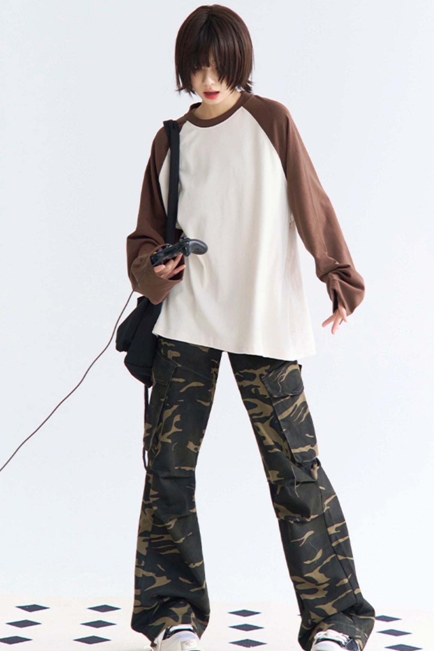 リラックスフィットTシャツ パッチワーク