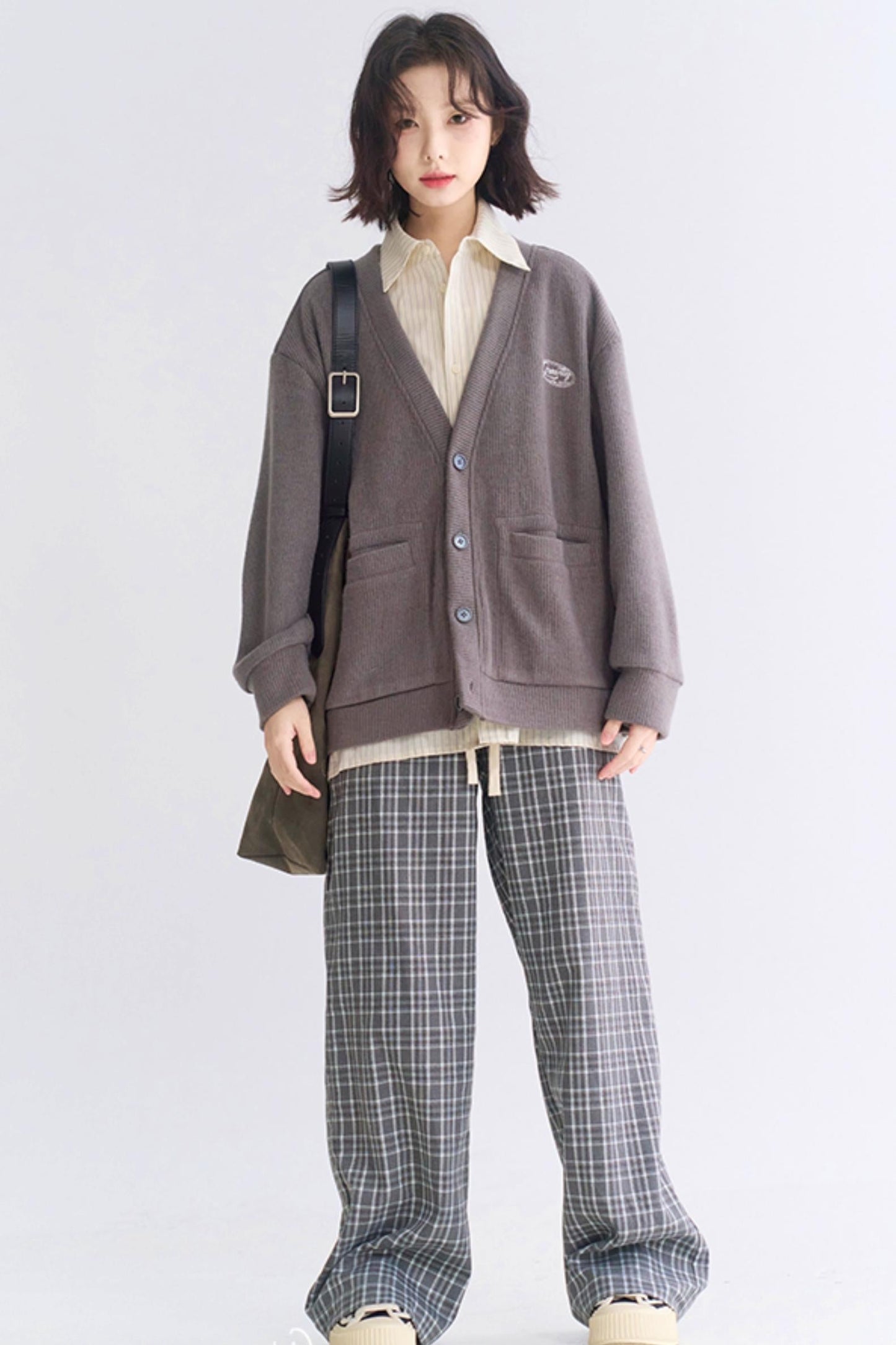 チェックのゆったりパンツ