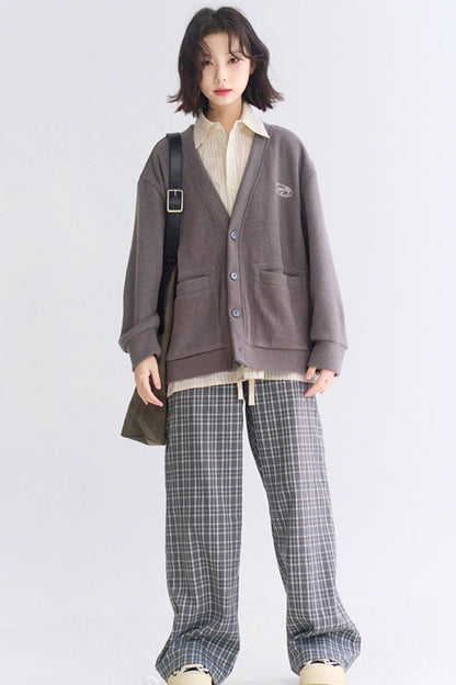 チェックのゆったりパンツ