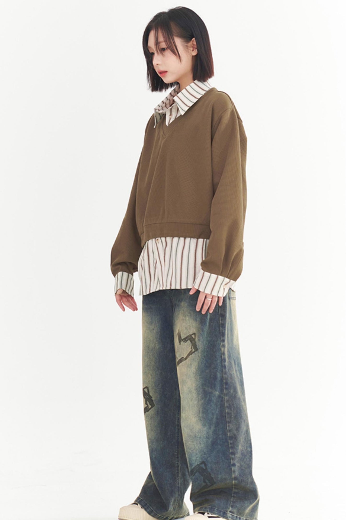 sweatshirt Loose style two-piece fit