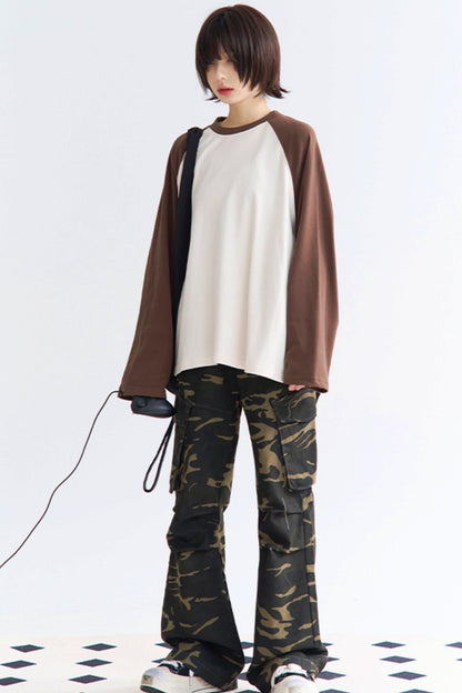 リラックスフィットTシャツ パッチワーク