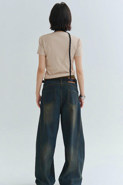 コットンTシャツ スリムフィット ストレッチ