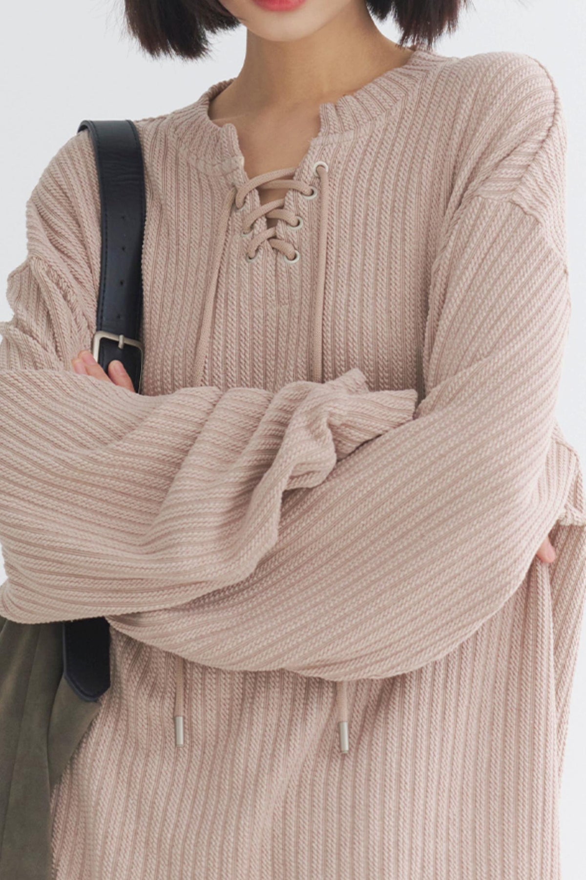 Top oversize en maille à col V