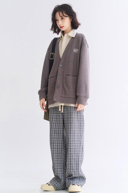 パンツ チェック ゆったり