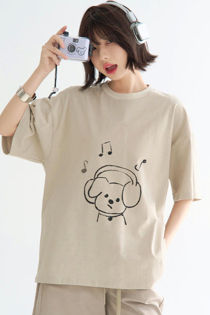 ルーズフィットグラフィックTシャツ パピー