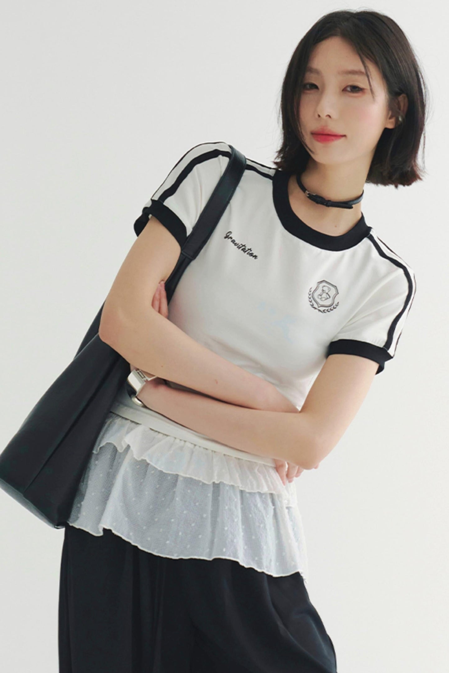 グラビティポジティブTシャツ ベアバッジプリント