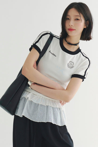 グラビティポジティブTシャツ ベアバッジプリント