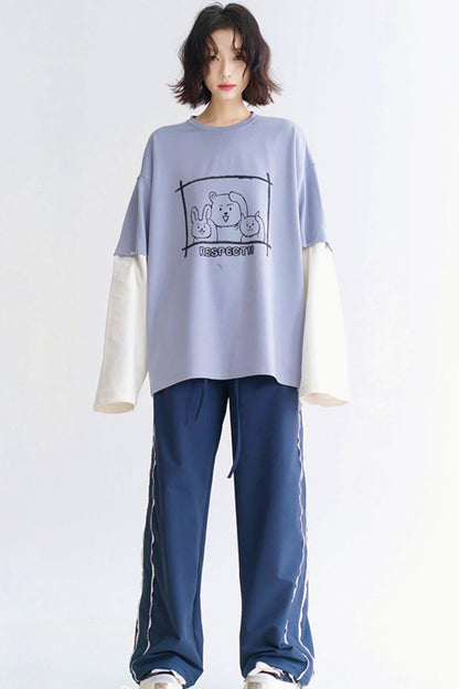 リラックスしたラウンドネックTシャツ レイヤードフィット