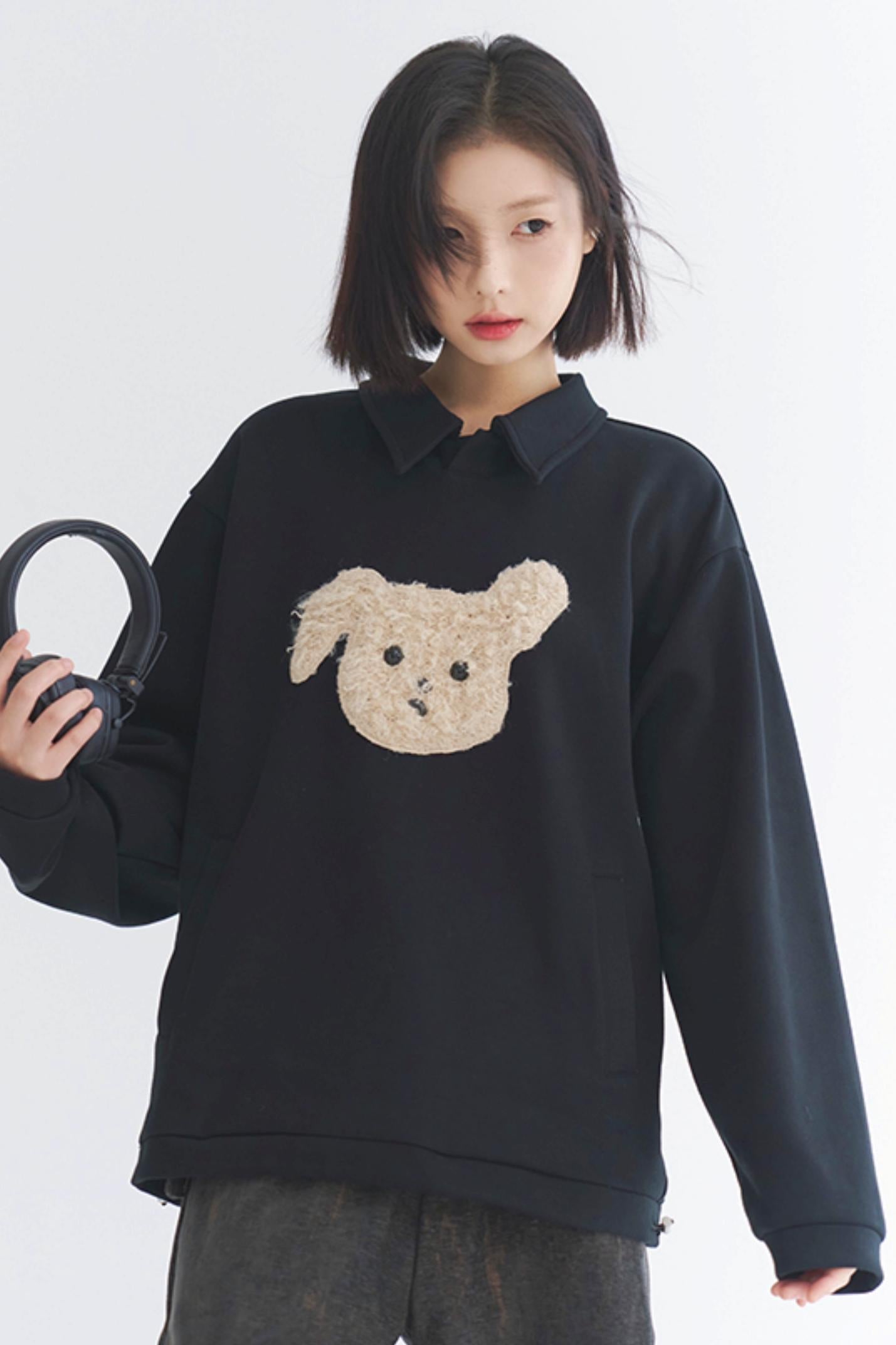 2024 Puppy - Damen Gravity Museum Winter Comfort Plüsch Top Sweatshirt
