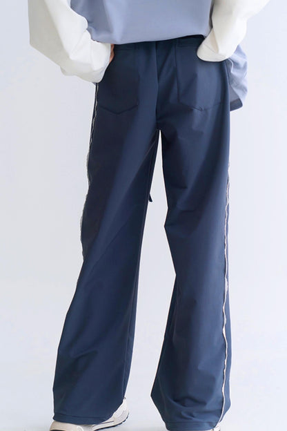 スポーティなレースのカジュアルスタイルパンツ