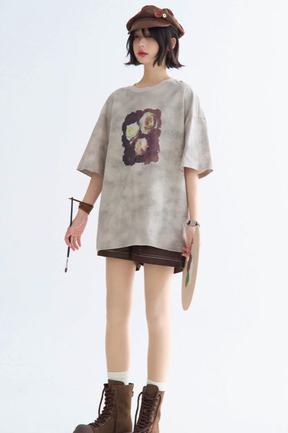 ローズTシャツ タイダイプリント