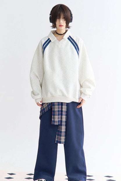 インサートストライプトップスリーブリラックス