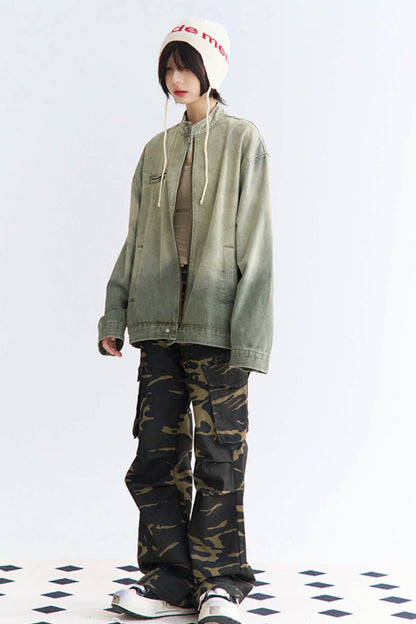 オンブレジャケット リラックスジーンズ