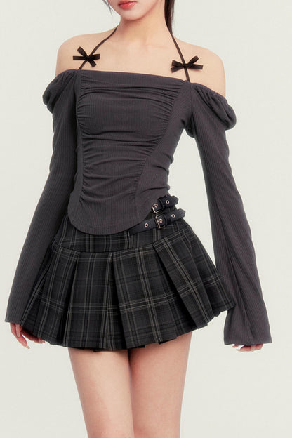 Preppy Rock Plissee Karo