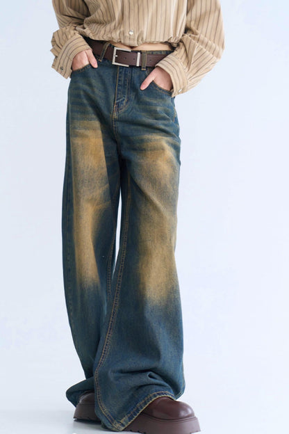 リラックスジーンズ ウォッシュドフィット