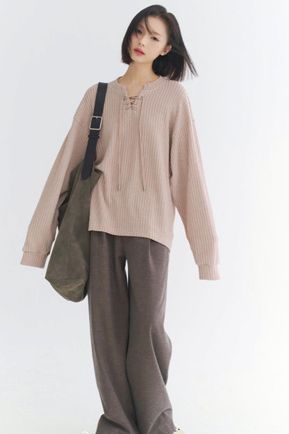 Oversize-Stricktop mit V-Ausschnitt