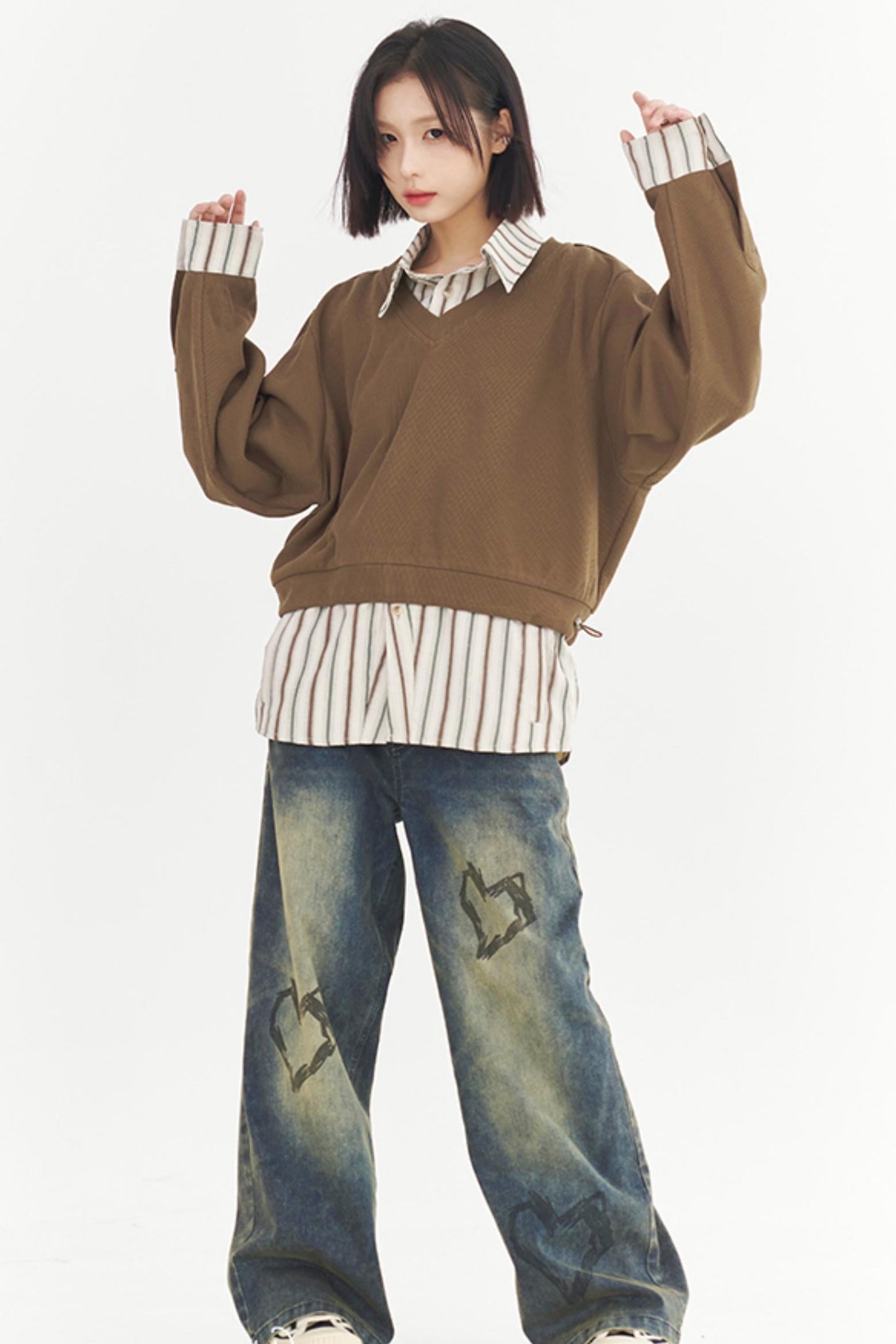 sweatshirt Loose style two-piece fit