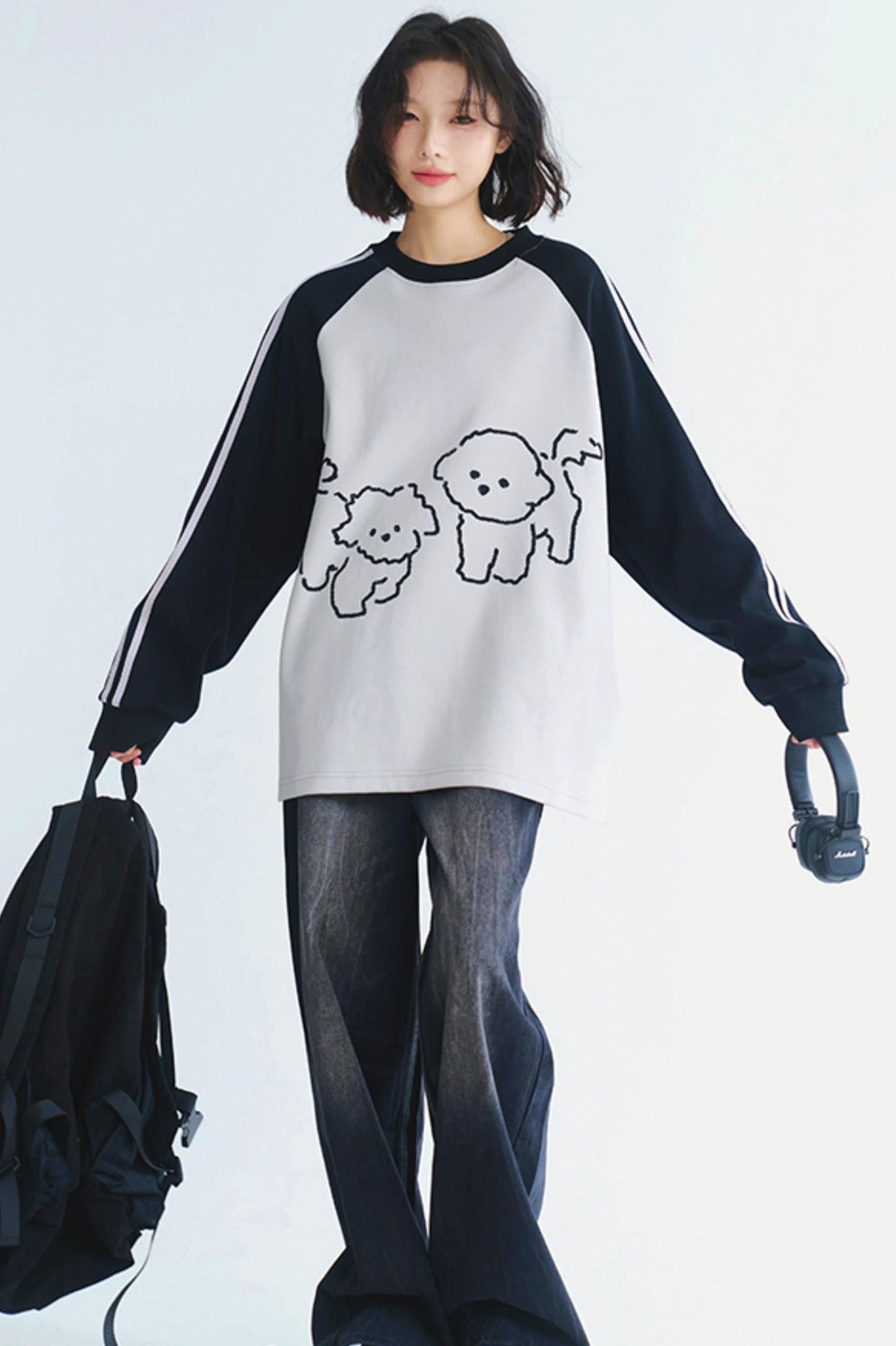 プリントクラッシュセーター