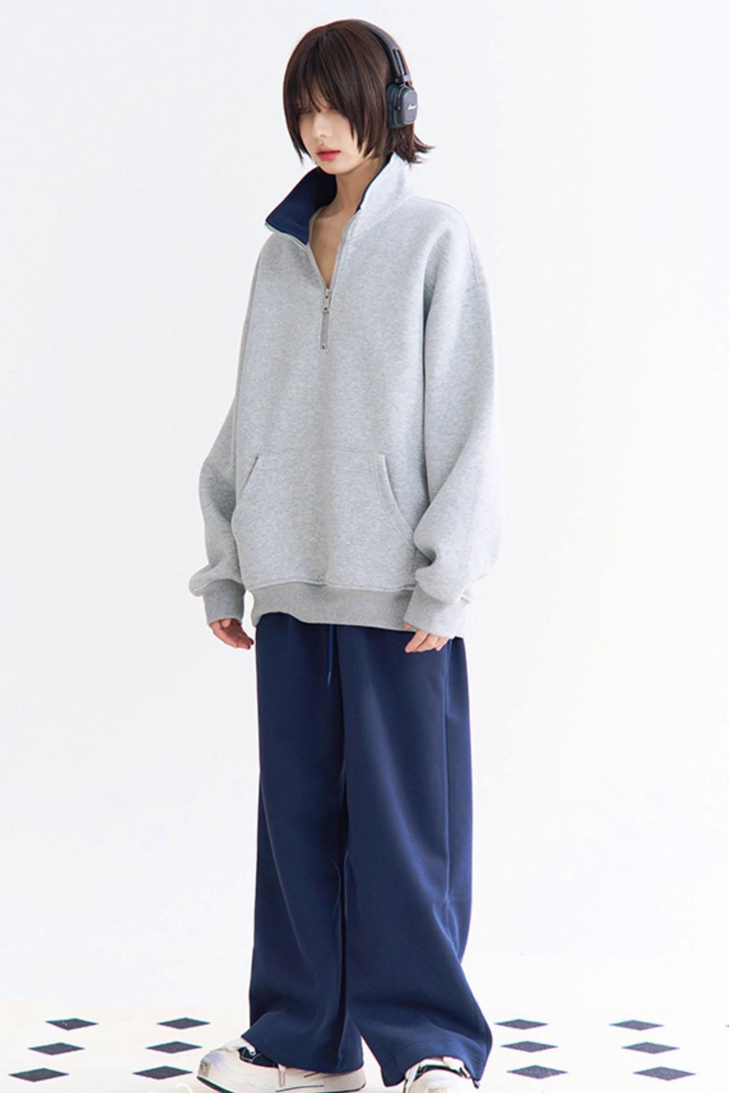 ジップネックプルオーバーハイハーフ