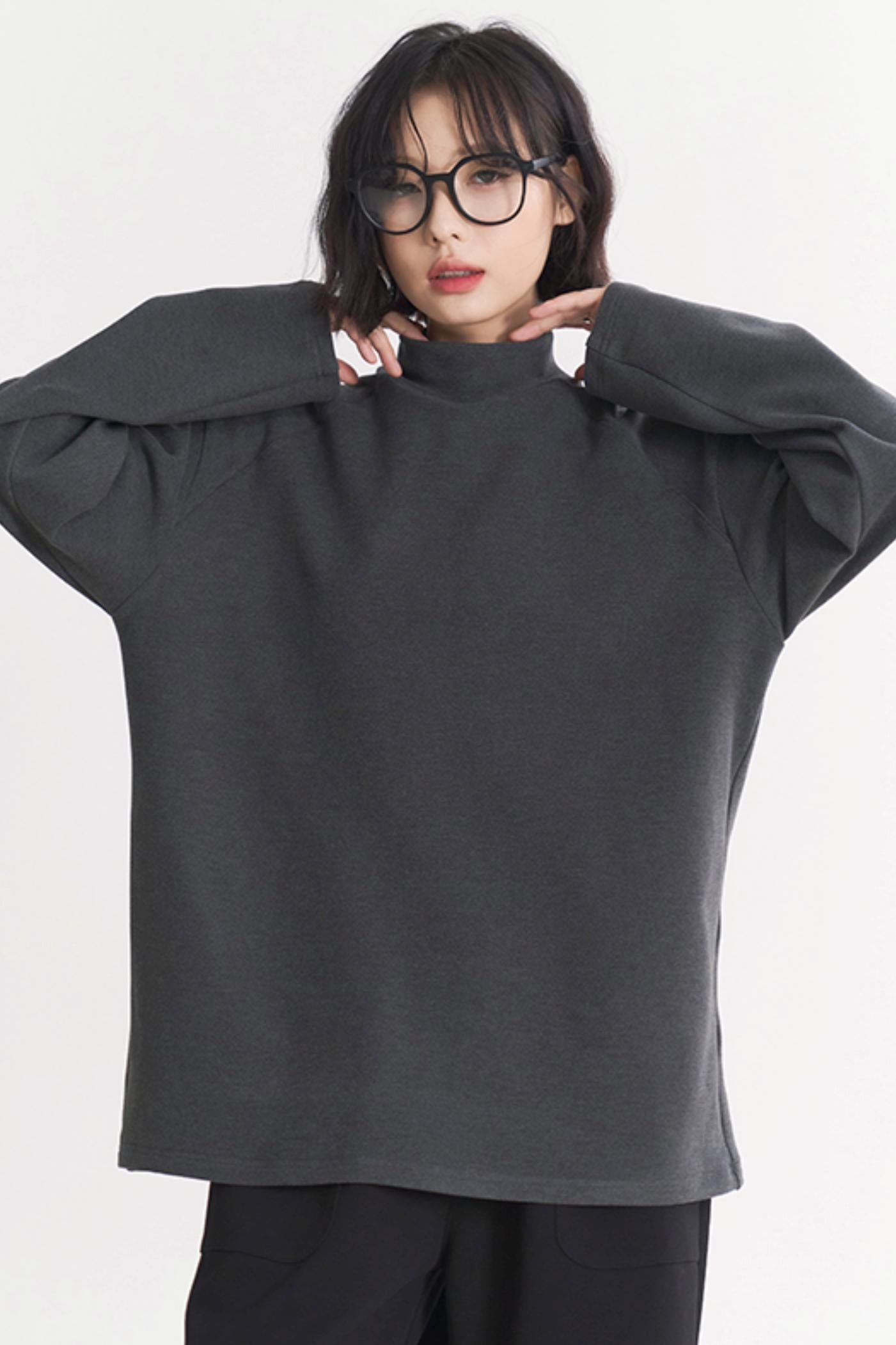 グラビティミュージアム フラワータートルネック ルーズ レディースモデル 春/秋 Tシャツ