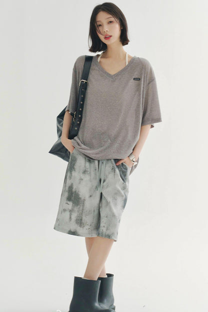 軽量シアーVネックTシャツ