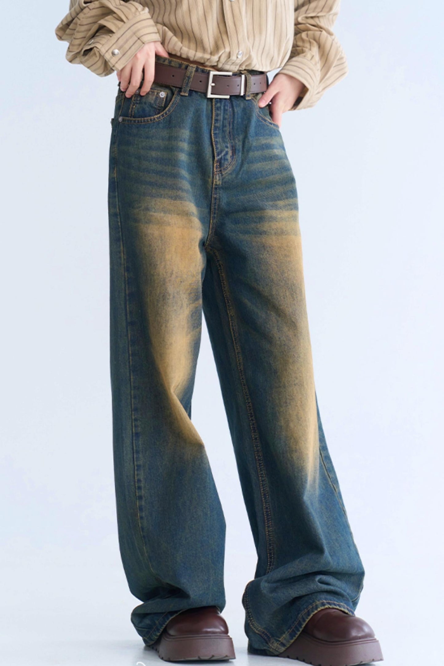 リラックスジーンズ ウォッシュドフィット