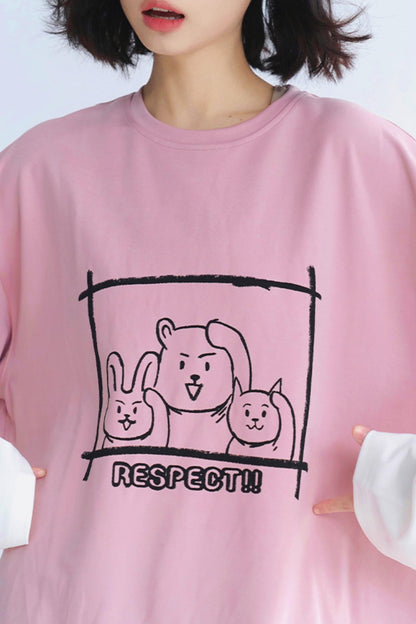 リラックスしたラウンドネックTシャツ レイヤードフィット