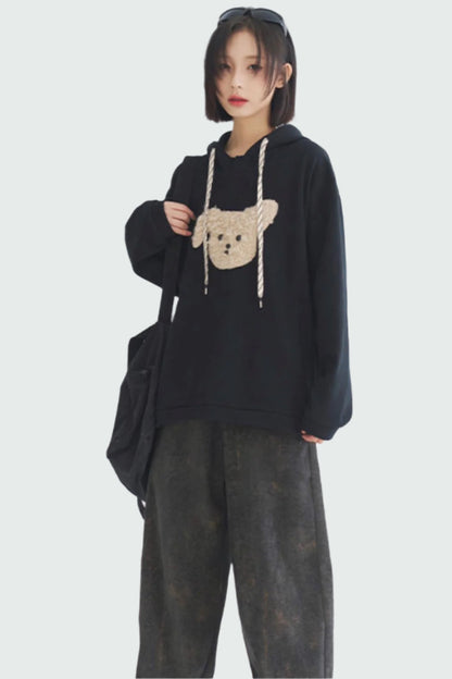 2024 Puppy - Damen Gravity Museum Winter Comfort Plüsch Top Sweatshirt