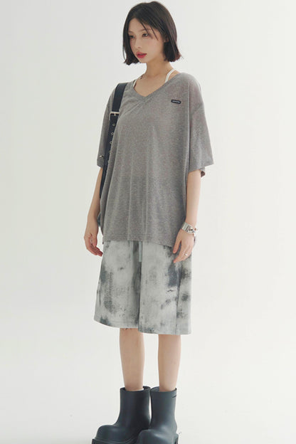 軽量シアーVネックTシャツ