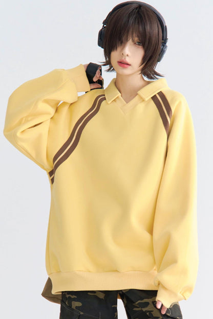 インサートストライプトップスリーブリラックス