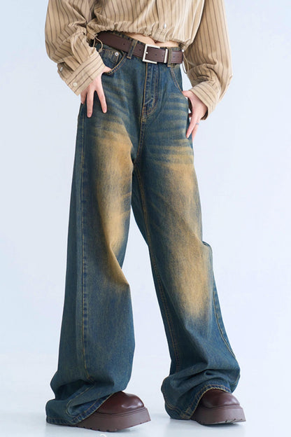 リラックスジーンズ ウォッシュドフィット