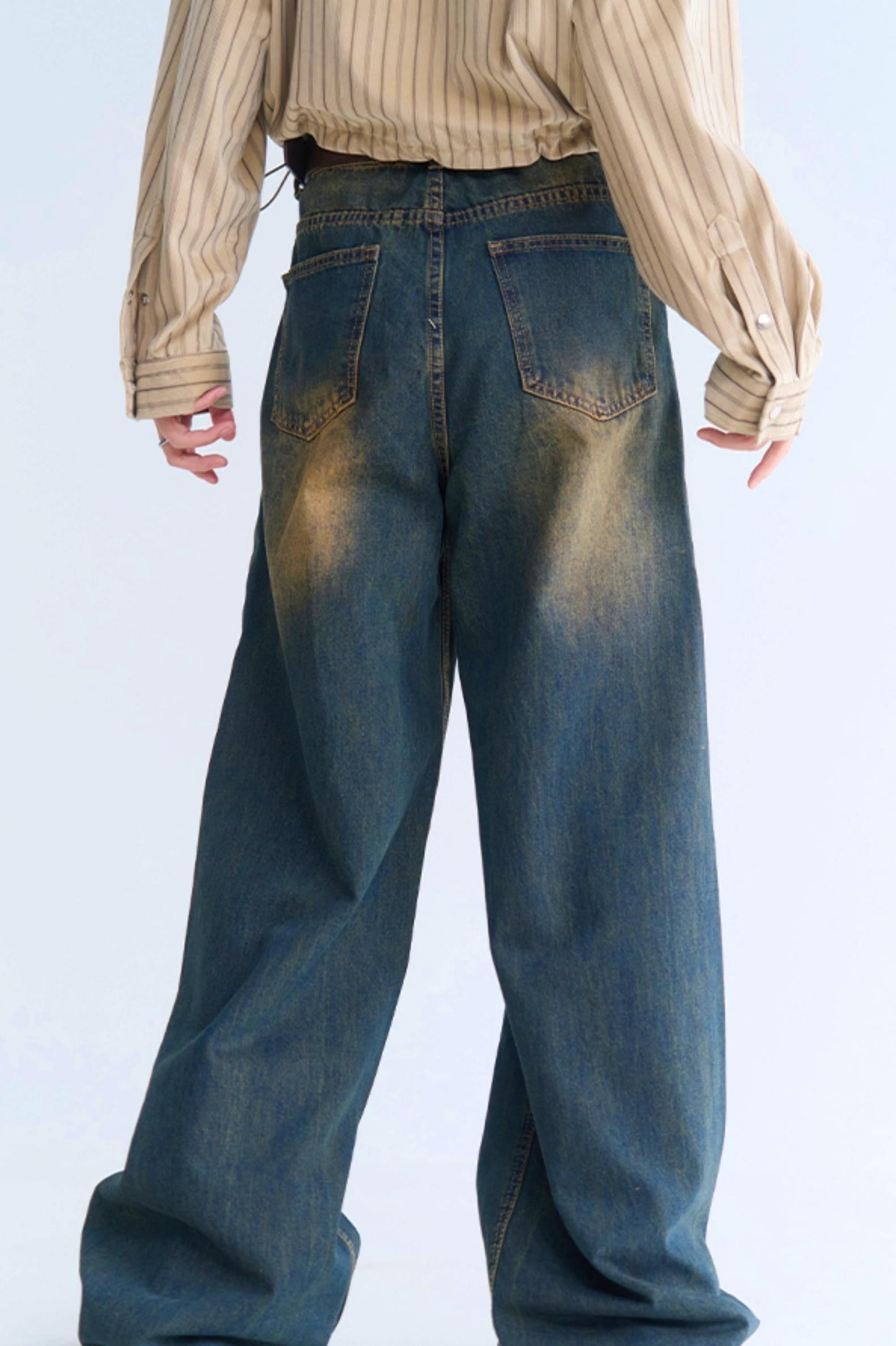 リラックスジーンズ ウォッシュドフィット