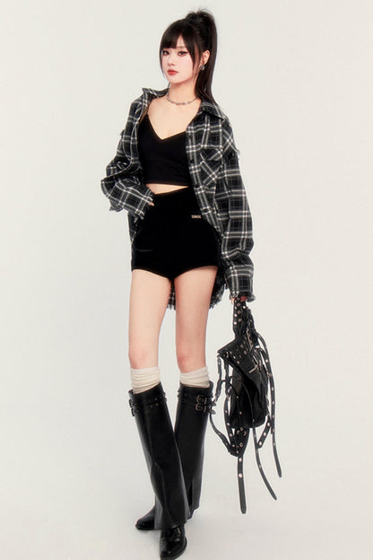 キャミソール ソフトリブ Vネック