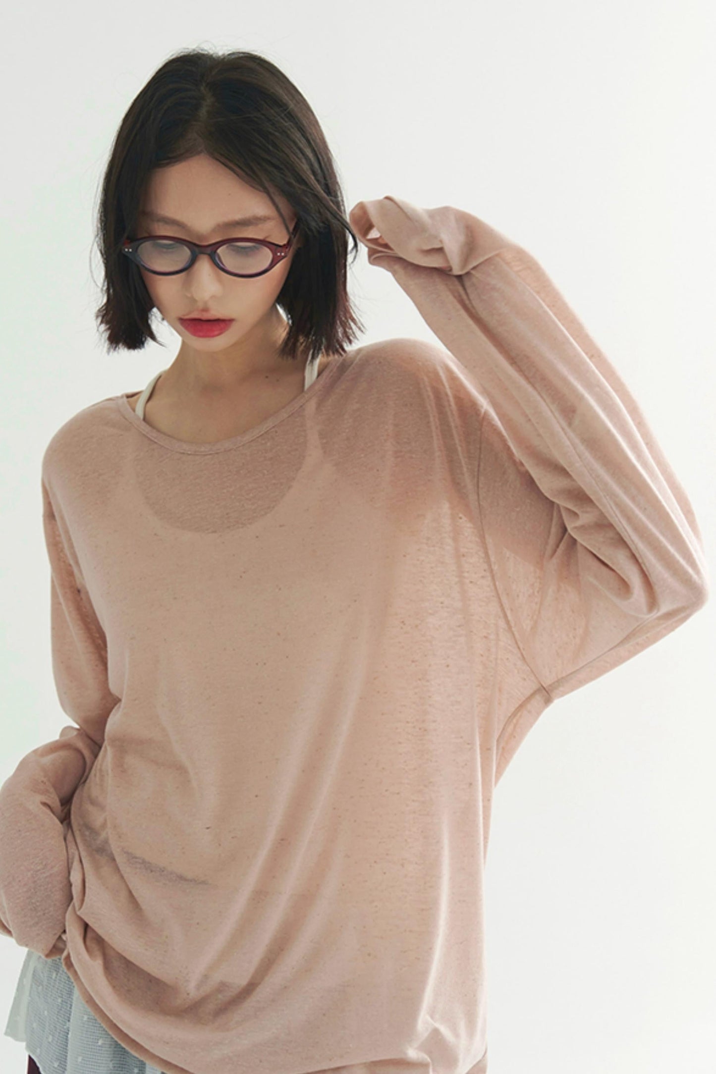 軽量シアーVネックTシャツ