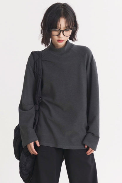 グラビティミュージアム フラワータートルネック ルーズ レディースモデル 春/秋 Tシャツ