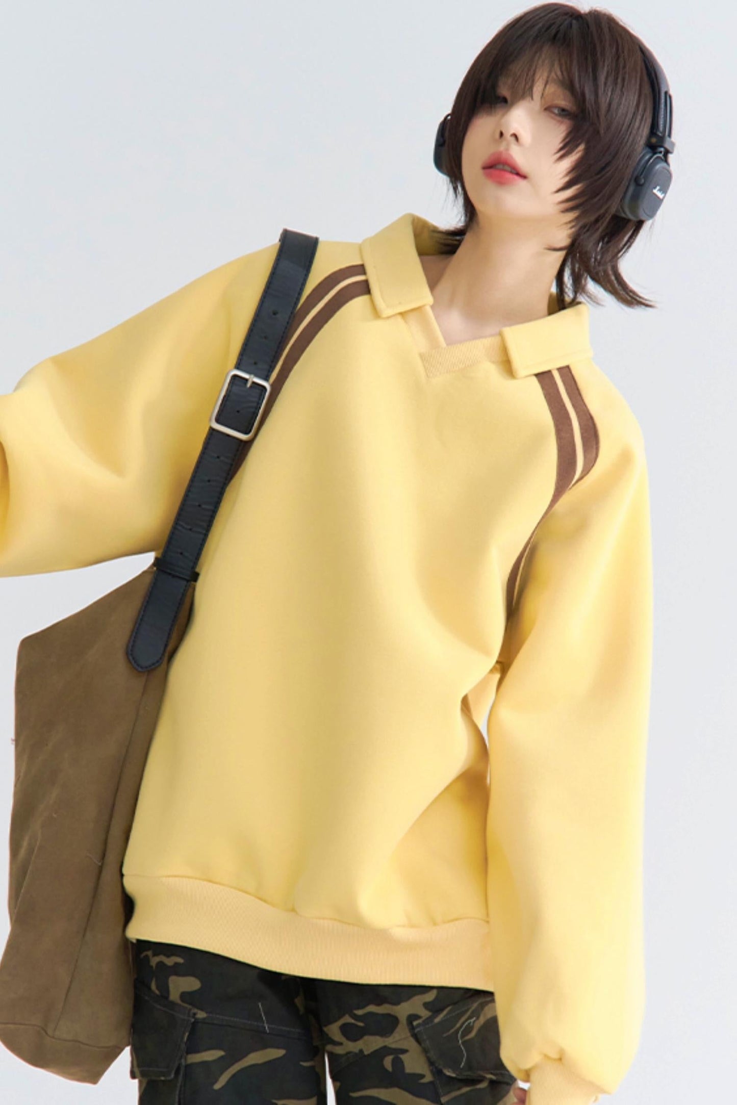 インサートトップストライプスリーブリラックス