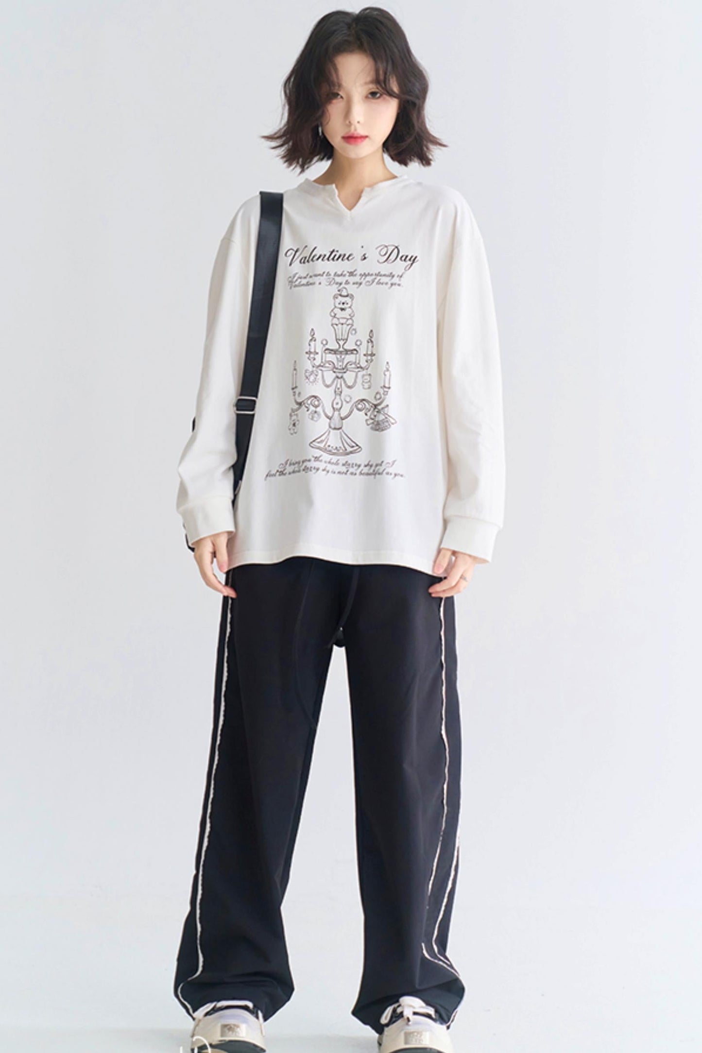 スポーティなレースのカジュアルスタイルパンツ