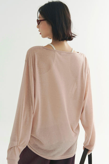 軽量シアーVネックTシャツ