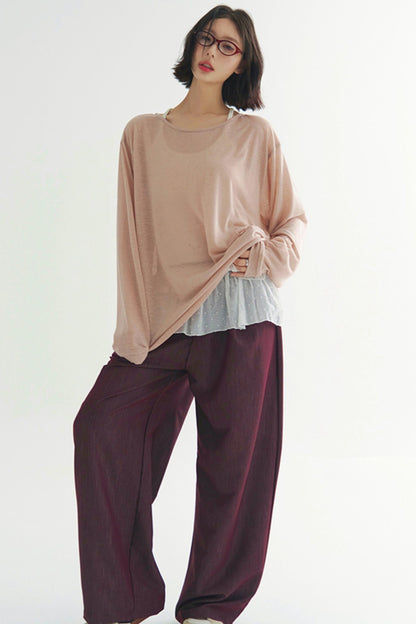 軽量シアーVネックTシャツ