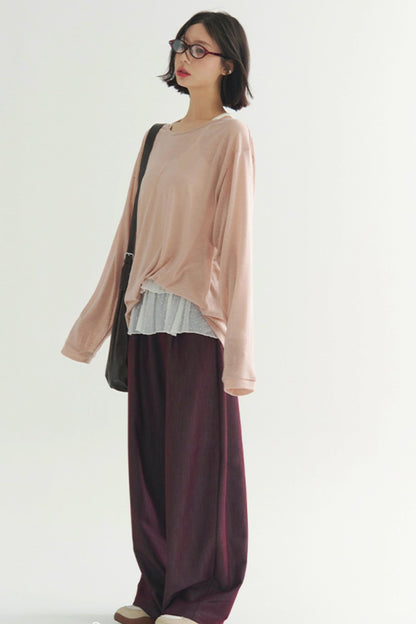 軽量シアーVネックTシャツ