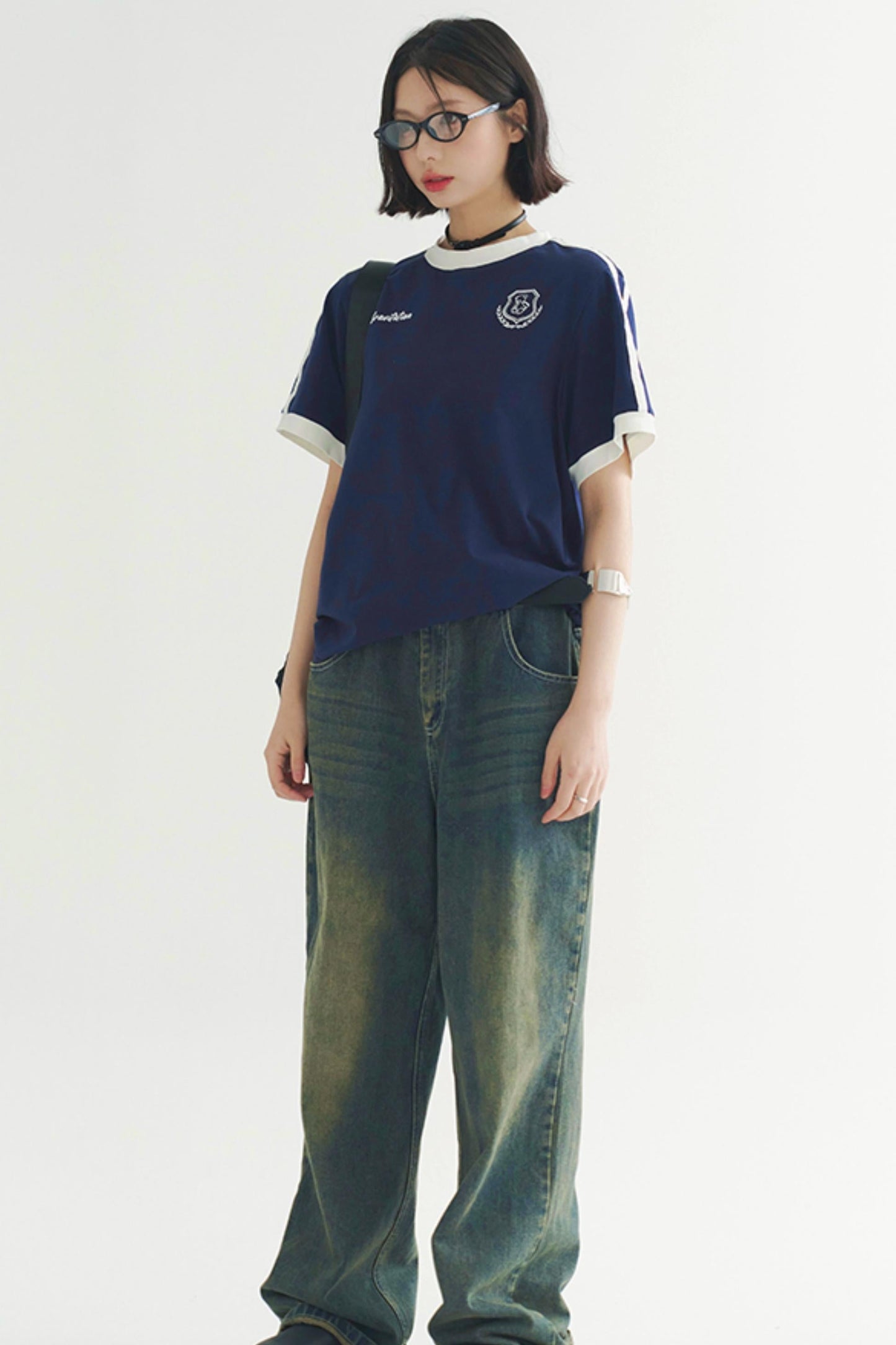 グラビティポジティブTシャツ ベアバッジプリント